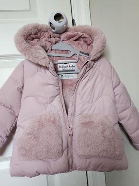 Rokka & Rolla Pink Faux Fur Hooded Puffer Jacket